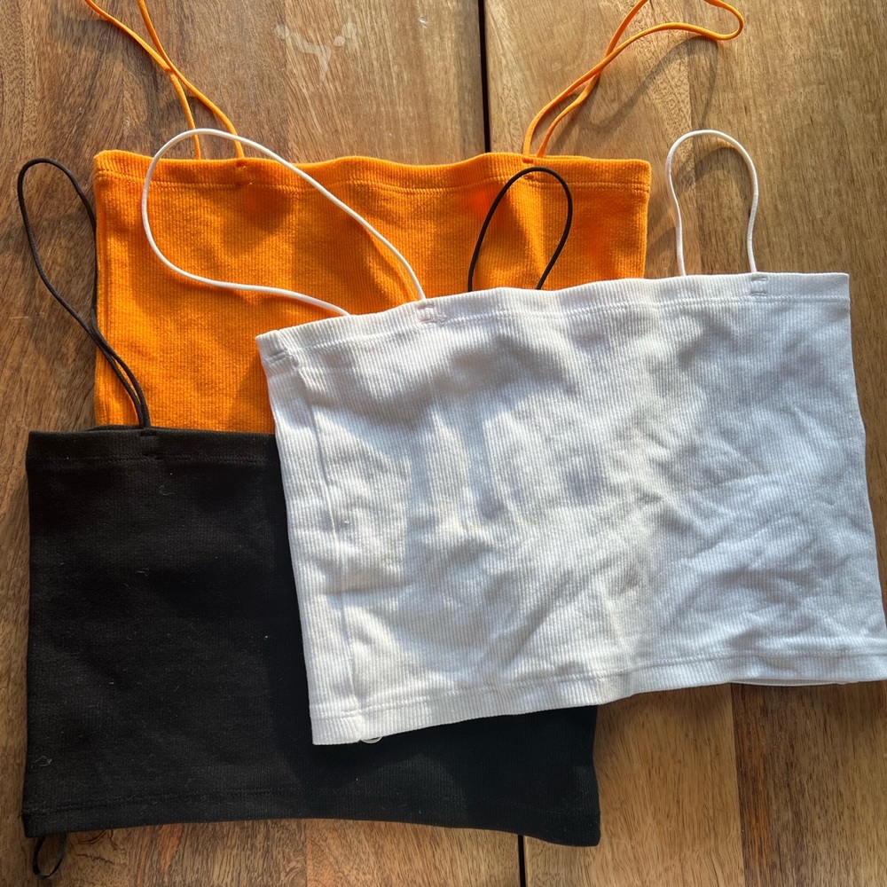 Zara Ribbed Bandeau / Crop Top Size L